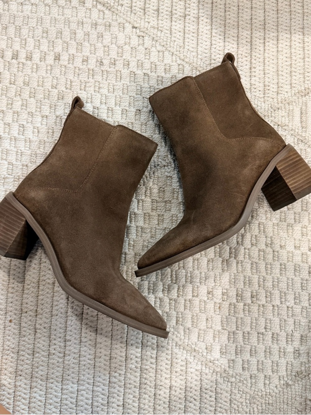 Vince Camuto Lorelei Suede Bootie in Toasted Taupe - Picture 3 of 8